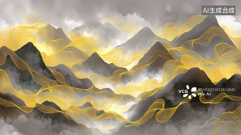【AI数字艺术】奇幻东方山水图片素材
