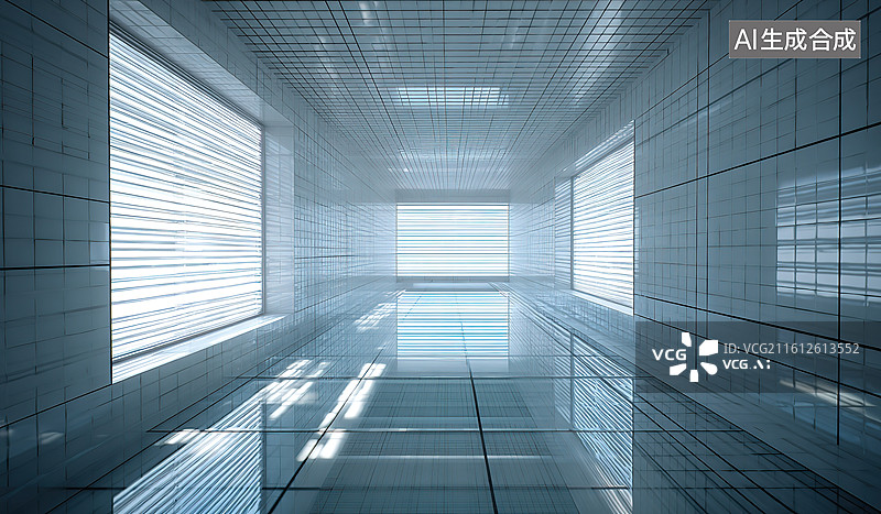 【AI数字艺术】现代简约走廊空间图片素材