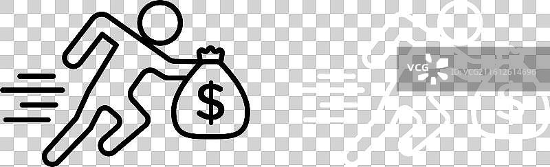 盗贼图标集 劫匪和罪犯 钱 偷窃图片素材