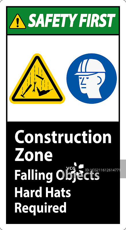 安全第一标志 建筑区 坠落图片素材