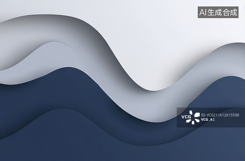 【AI数字艺术】层叠波浪抽象图案图片素材