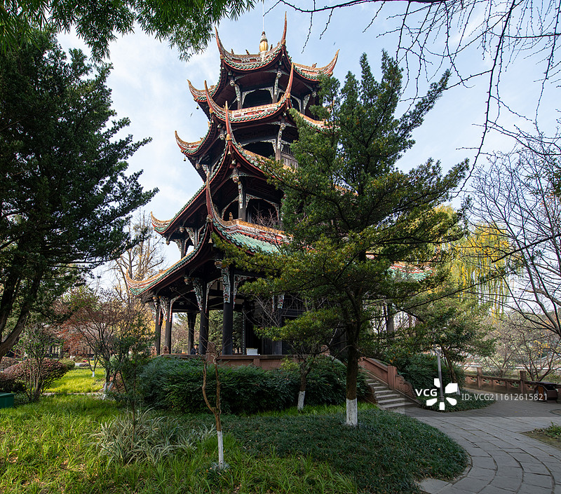 成都望江楼公园崇丽阁图片素材