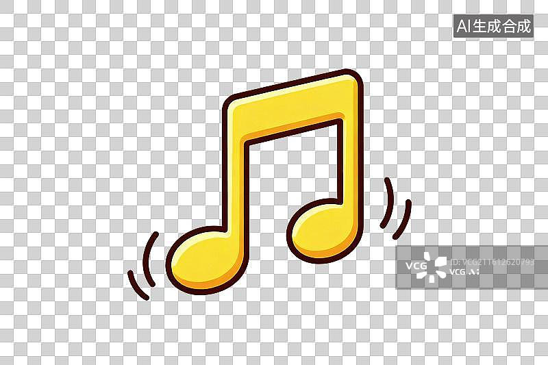 【AI数字艺术】卡通风格，音符PNG格式的免扣元素图片素材