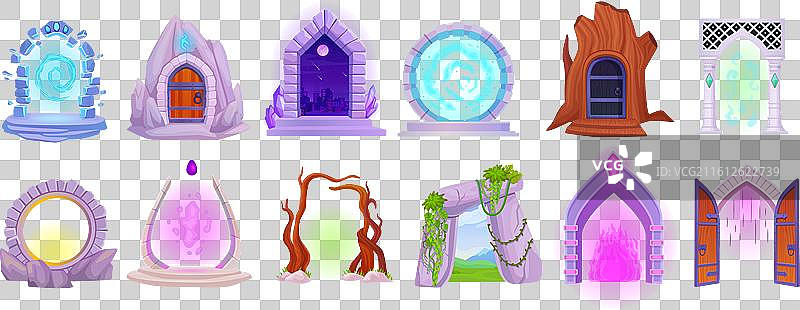 卡通魔法门游戏 神秘的魔法门图片素材