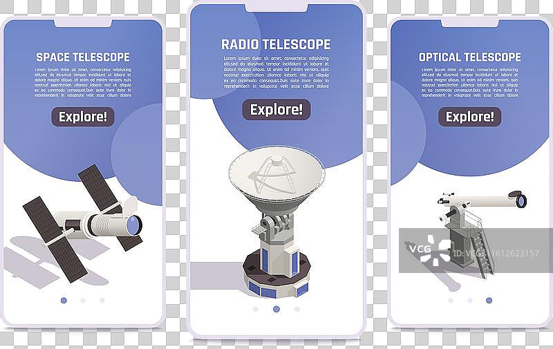 天文学等距插画集图片素材