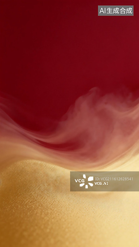 【AI数字艺术】红金烟雾动感背景：暖调渐变纹理设计素材 适配品牌发布会电商促销的营销活动主视觉画面图片素材