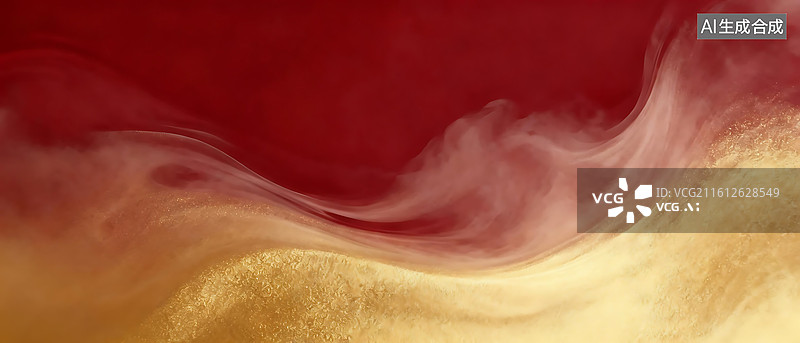 【AI数字艺术】红金烟雾动感背景：暖调渐变纹理设计素材 适配品牌发布会电商促销的营销活动主视觉画面图片素材