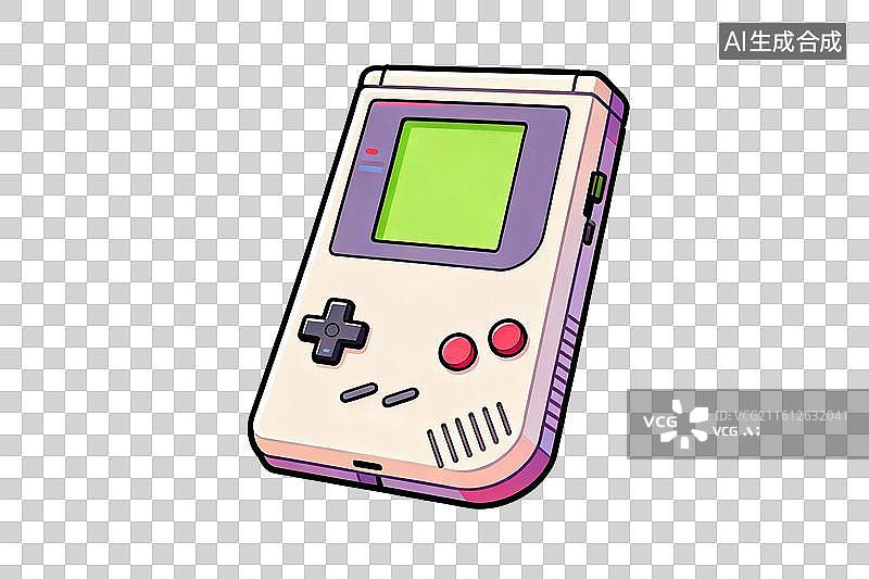 【AI数字艺术】卡通风格，游戏机PNG格式的免扣元素图片素材