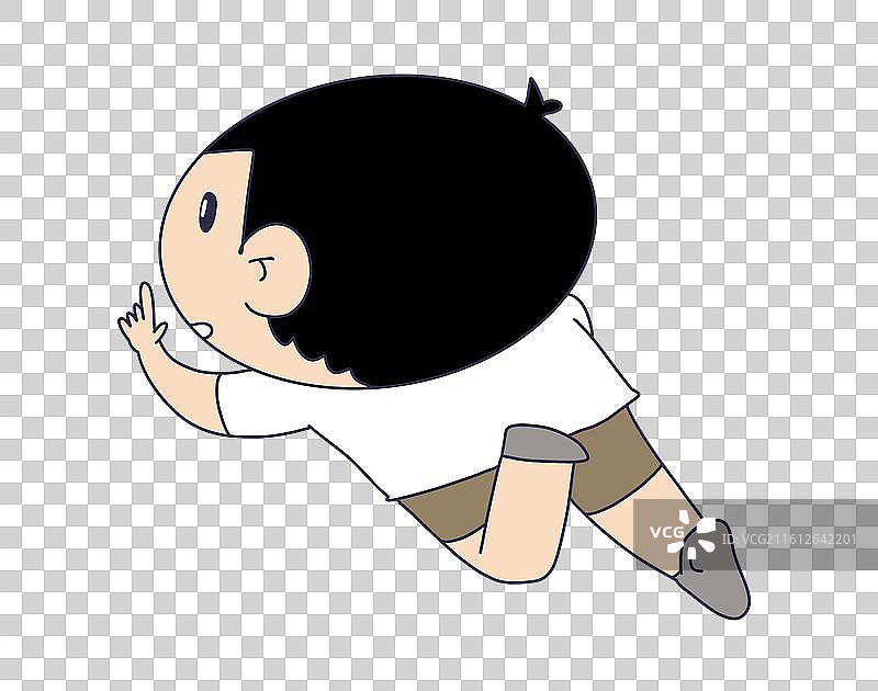 趴着的孩子，男孩图片素材