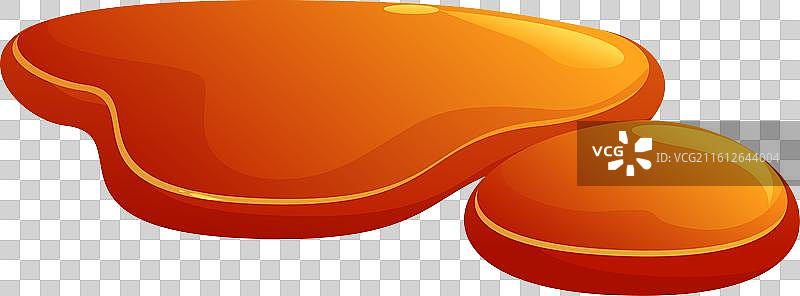 流动的焦糖酱水坑，孤立在白色背景上图片素材