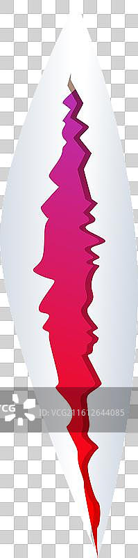 撕裂的白纸露出下方画面图片素材