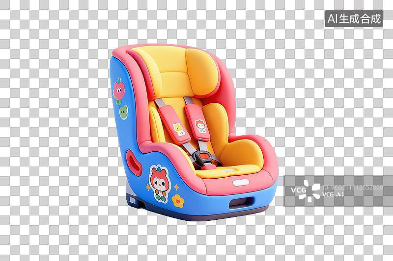 【AI数字艺术】卡通风格，儿童座椅PNG格式的免扣元素图片素材