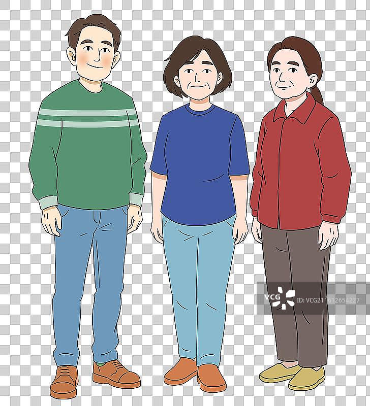 乡下乡民农村乡村乡村振兴普通人站姿生活方式人类卡通插画图片素材