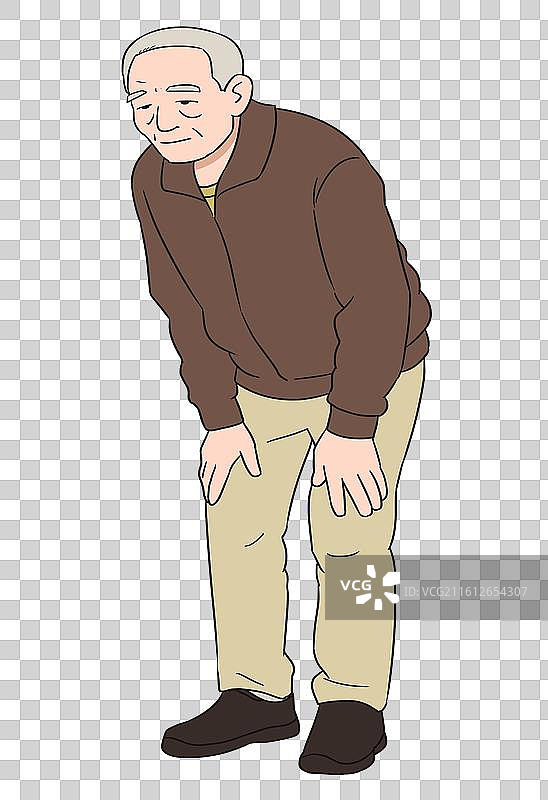 乡下乡民农村乡村乡村振兴普通人老人老者站姿生活方式人类卡通插画图片素材