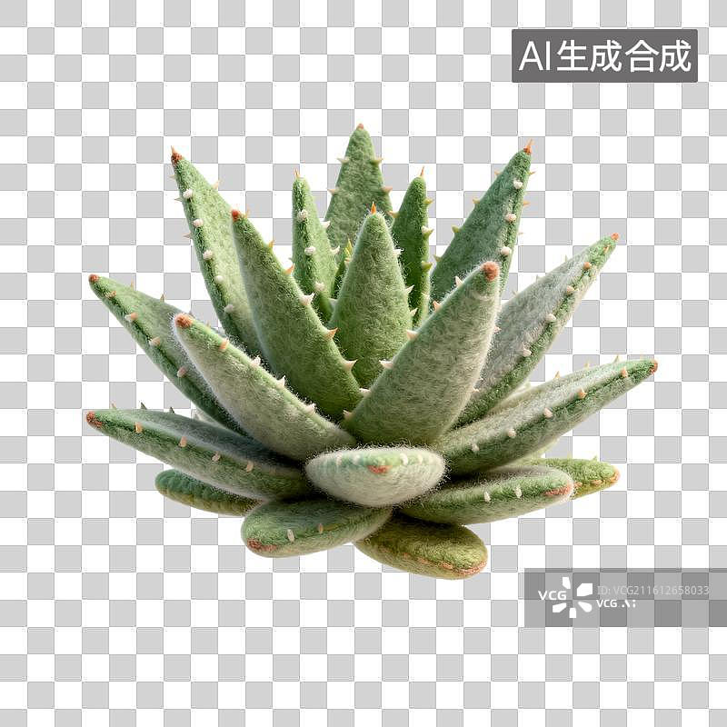 【AI数字艺术】带绒毛芦荟肉质植物图片素材