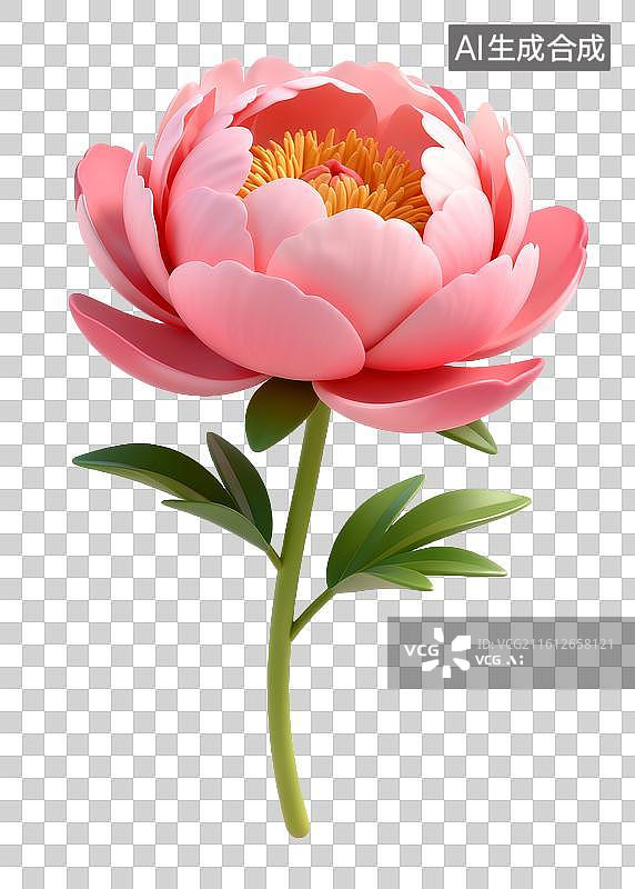 【AI数字艺术】粉色盛开的牡丹花图片素材