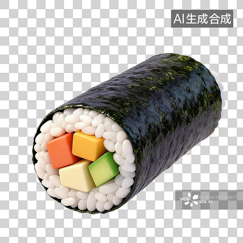 【AI数字艺术】彩色蔬菜方丁寿司卷图片素材