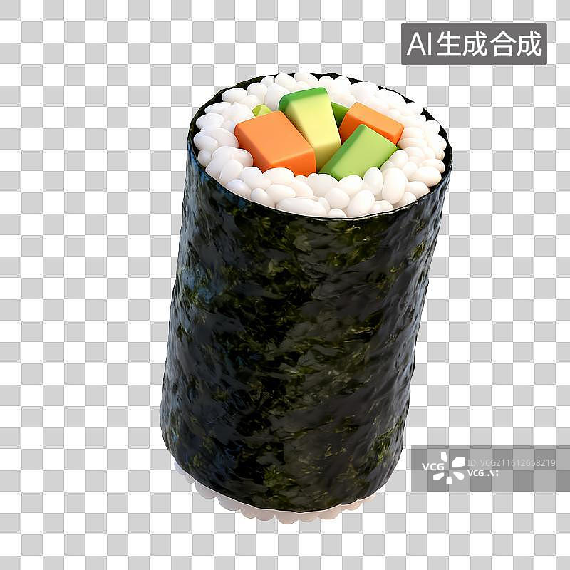 【AI数字艺术】彩色蔬菜方丁寿司卷图片素材