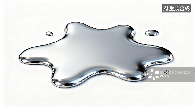 【AI数字艺术】金属液体形态特写图片素材