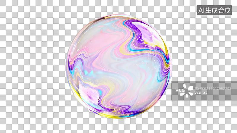 【AI数字艺术】多彩流动纹理球体图片图片素材