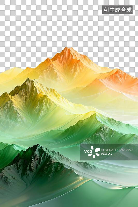 【AI数字艺术】渐变色彩山峦景观图片图片素材