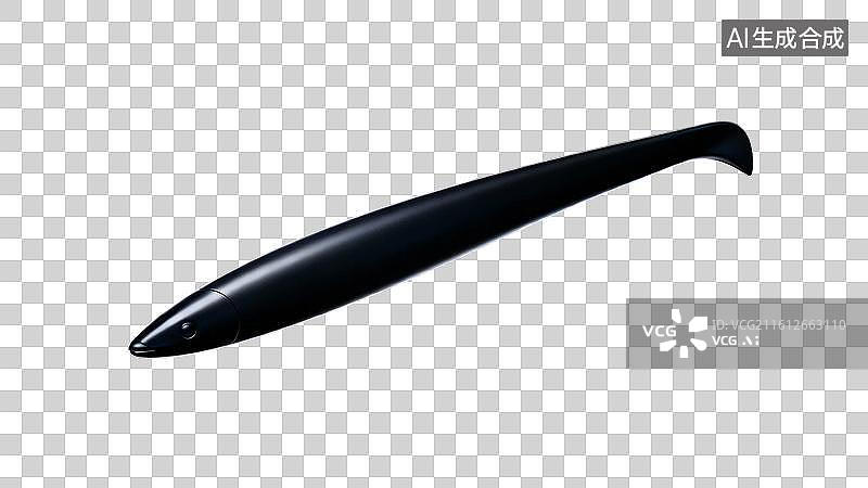 【AI数字艺术】黑色鱼形软饵特写图片图片素材