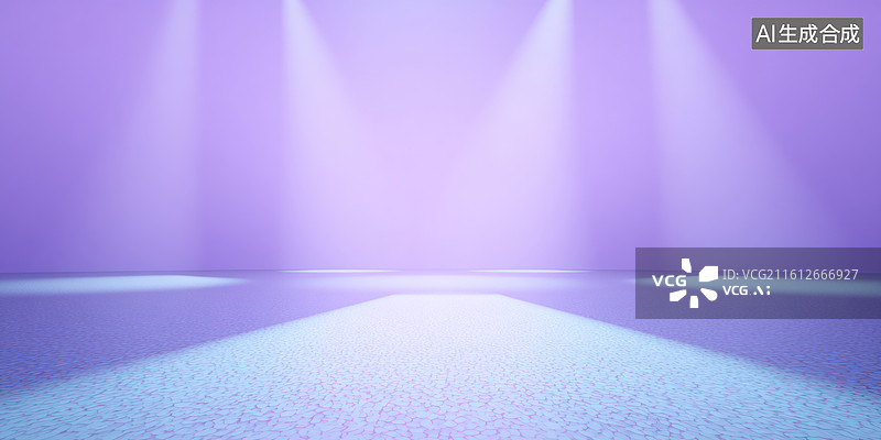 【AI数字艺术】聚光灯下的紫色舞台图片素材
