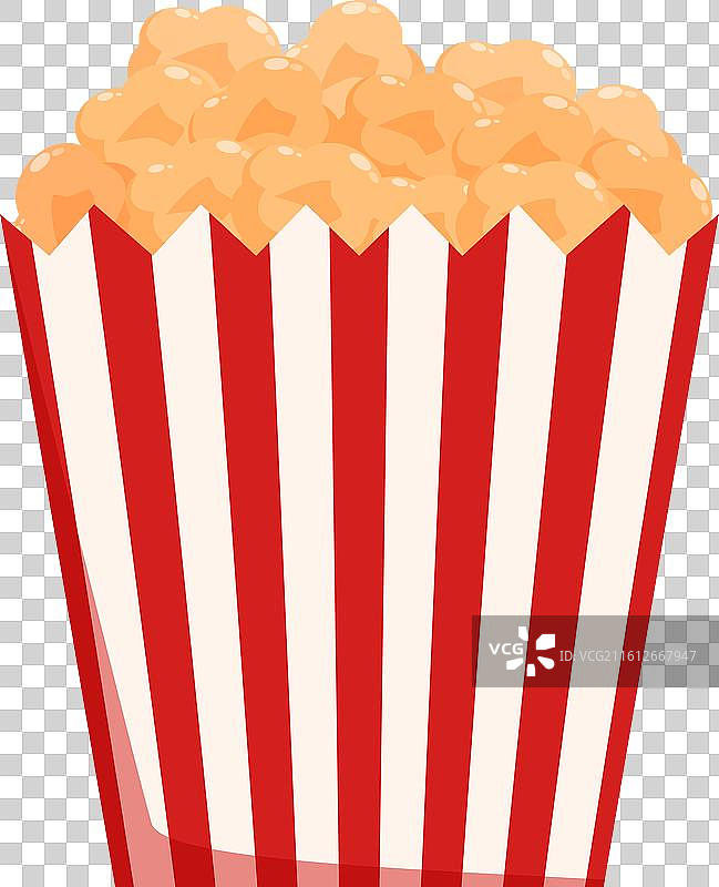 经典的红白条纹爆米花桶图片素材