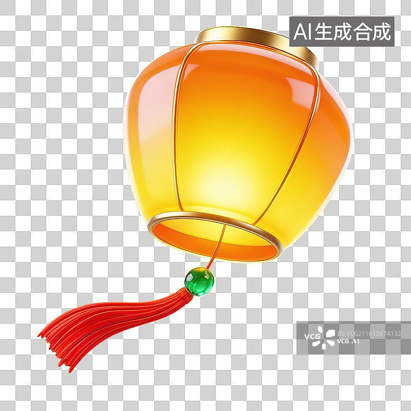 【AI数字艺术】国潮发光黄橙花瓣灯笼新春装饰主题素材图片素材