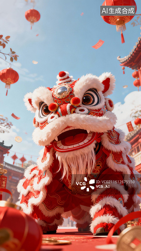 【AI数字艺术】舞狮图片素材