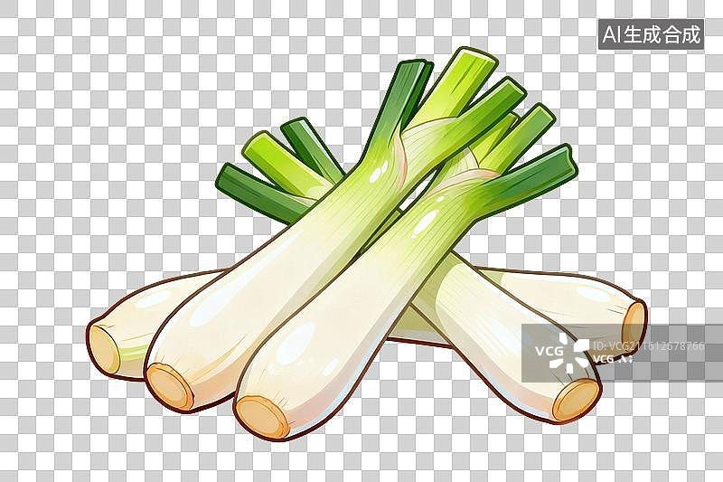 【AI数字艺术】卡通风格，蔬菜，茭白PNG格式的免扣元素图片素材