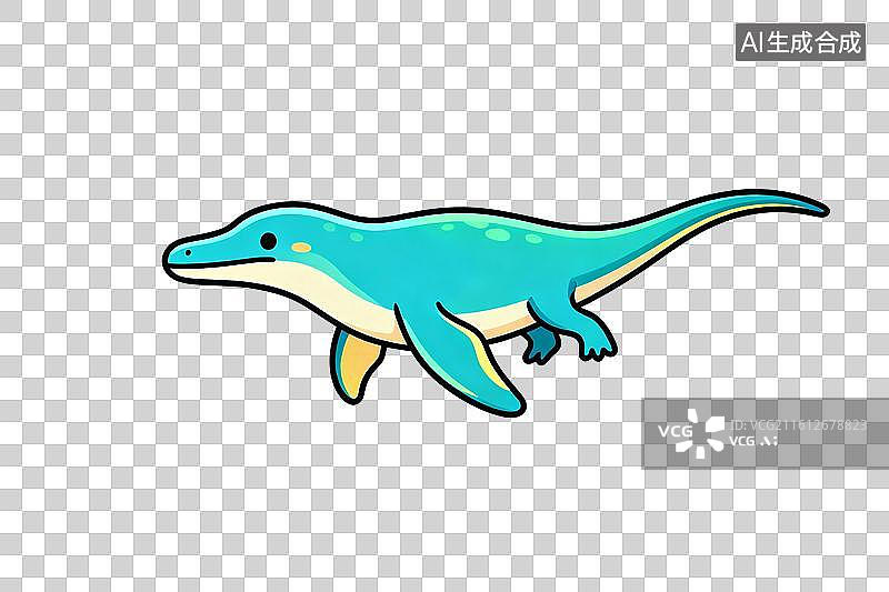 【AI数字艺术】卡通风格，侏罗纪恐龙，沧龙PNG格式的免扣元素图片素材