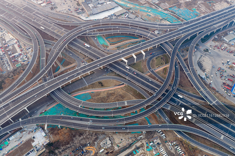 航拍济南零点立交桥图片素材