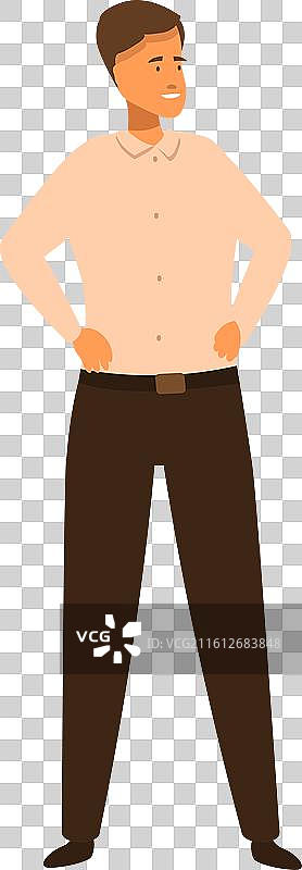 自信的商人双手叉腰站立图片素材