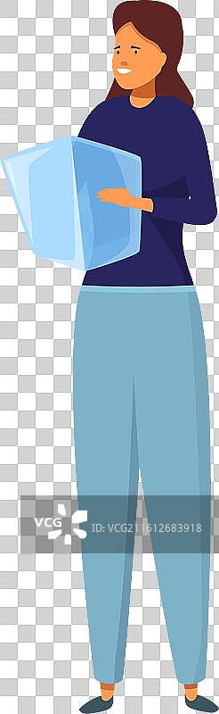 年轻女子在阅读有趣的新闻图片素材