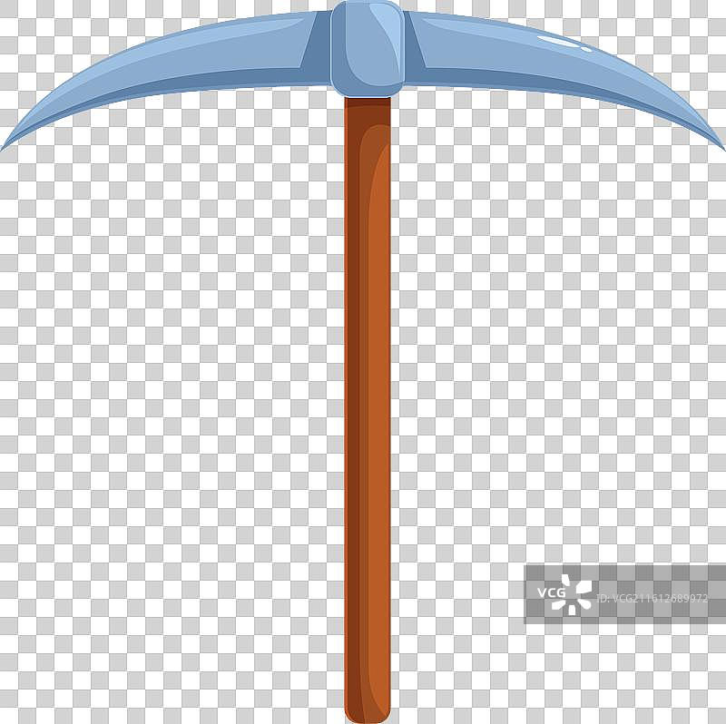 卡通风格的带木柄的镐挖矿工具图片素材