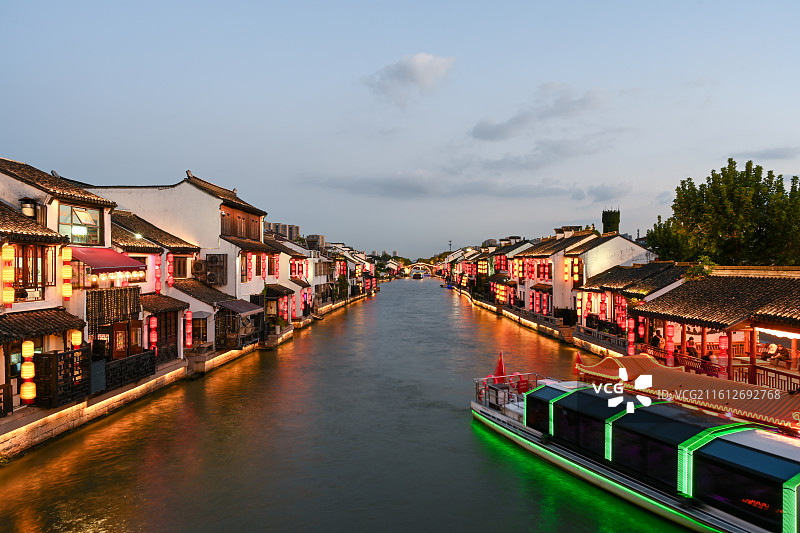无锡南长街古运河夜景图片素材
