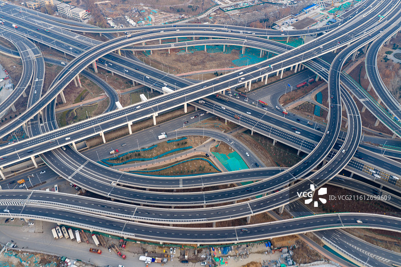 航拍济南零点立交桥图片素材