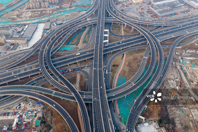航拍济南零点立交桥图片素材