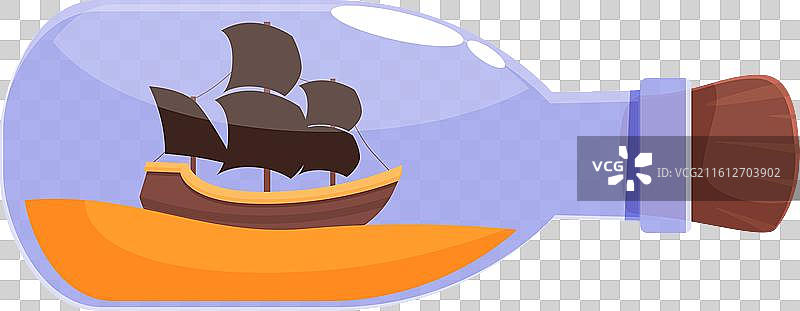 老旧的船在瓶中启航，迎接新的冒险图片素材