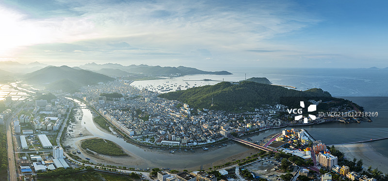 航拍广东省阳江市东平镇图片素材