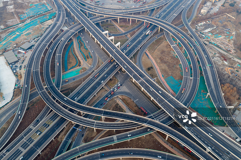 航拍济南零点立交桥图片素材