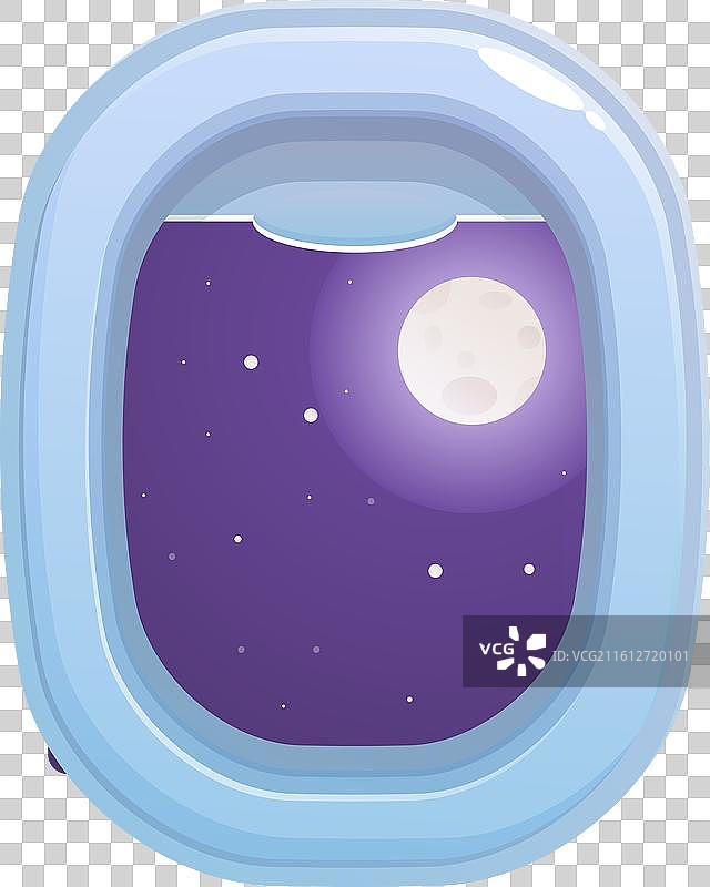 飞机舷窗外是月亮在夜空中闪耀图片素材