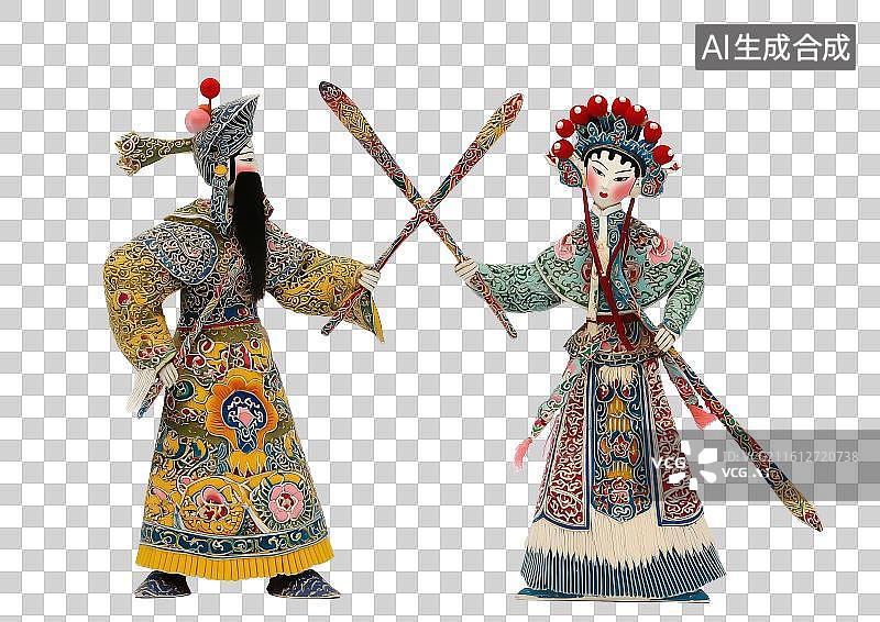 【AI数字艺术】免扣元素传统皮影戏人物角色插画图片素材
