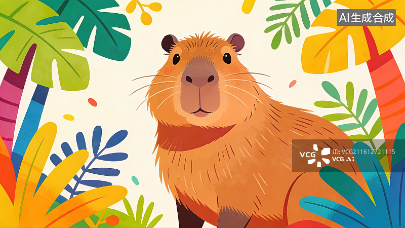 【AI数字艺术】卡通卡皮巴拉图片素材