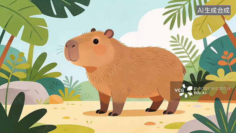 【AI数字艺术】卡通卡皮巴拉图片素材