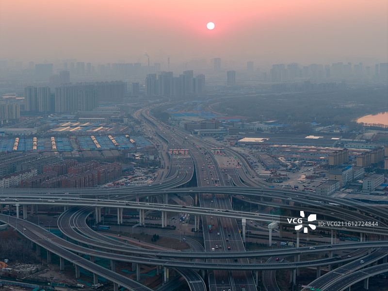 航拍济南零点立交桥图片素材