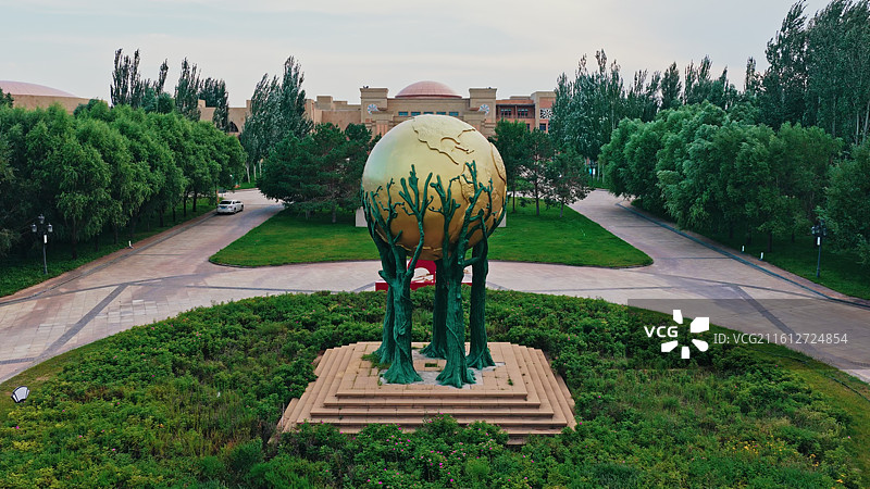 航拍七星湖沙漠酒店图片素材