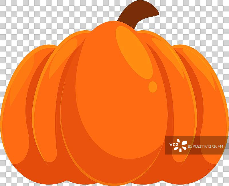 白色背景上放着一个成熟的橙色南瓜图片素材