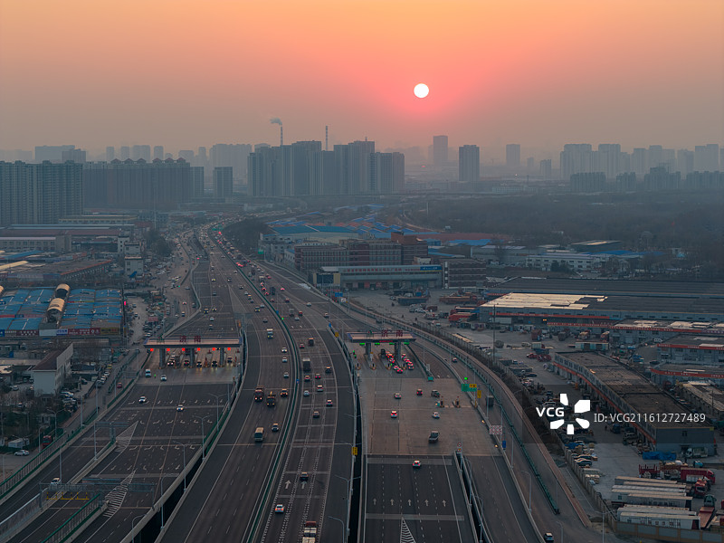 航拍济南零点立交桥图片素材